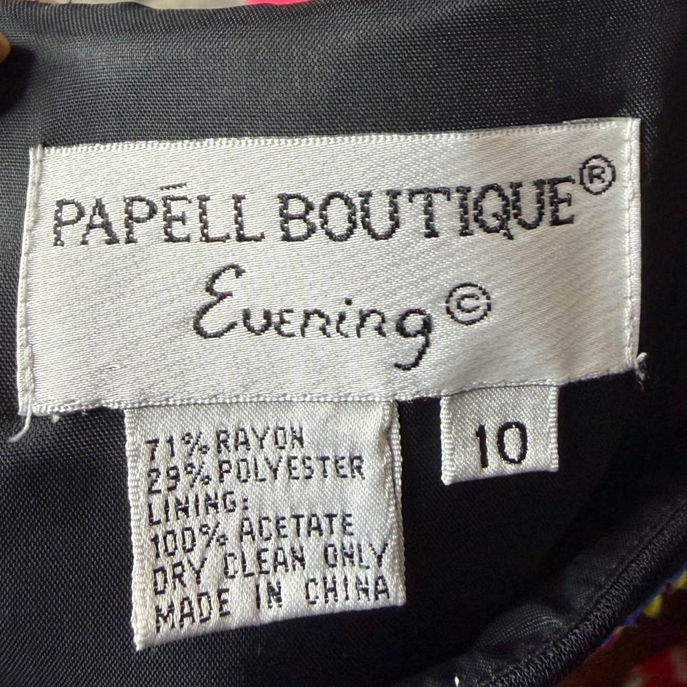 Vintage Papell Boutique Embroidered Maxi Dress Size 10 - Picture 6 of 6